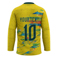 Custom Brasil Football Hockey Jersey Abstract Art Inspired Rio Mosaic Steps