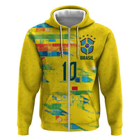 Custom Brasil Football Hoodie Abstract Art Inspired Rio Mosaic Steps