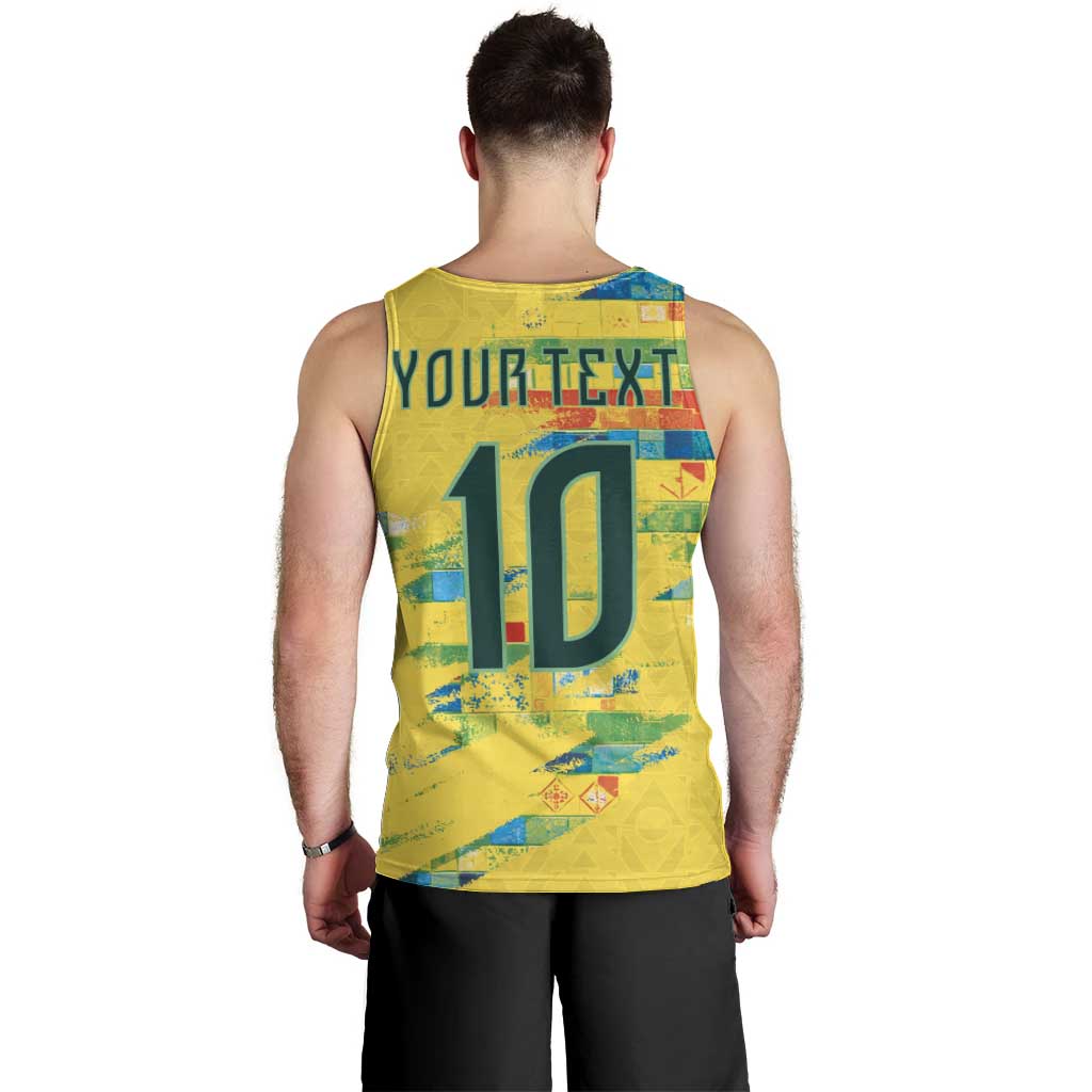 Custom Brasil Football Men Tank Top Abstract Art Inspired Rio Mosaic Steps