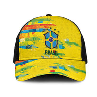 Brasil Football Mesh Trucker Cap Abstract Art Inspired Rio Mosaic Steps