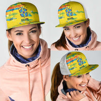 Brasil Football Mesh Trucker Cap Abstract Art Inspired Rio Mosaic Steps