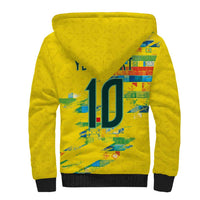 Custom Brasil Football Sherpa Hoodie Abstract Art Inspired Rio Mosaic Steps