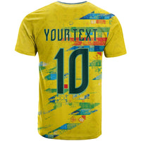 Custom Brasil Football T Shirt Abstract Art Inspired Rio Mosaic Steps