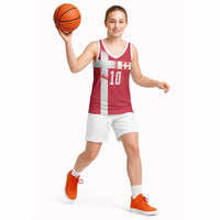 Custom Switzerland National Football Basketball Jersey Abstract Topographic Wave Pattern