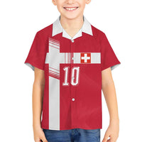 Custom Switzerland National Football Hawaiian Shirt Abstract Topographic Wave Pattern
