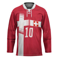 Custom Switzerland National Football Hockey Jersey Abstract Topographic Wave Pattern