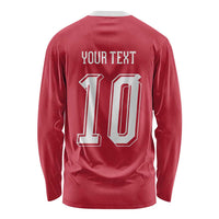 Custom Switzerland National Football Long Sleeve Shirt Abstract Topographic Wave Pattern