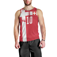 Custom Switzerland National Football Men Tank Top Abstract Topographic Wave Pattern