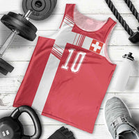 Custom Switzerland National Football Men Tank Top Abstract Topographic Wave Pattern