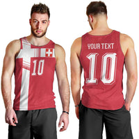 Custom Switzerland National Football Men Tank Top Abstract Topographic Wave Pattern