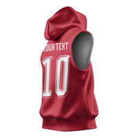 Custom Switzerland National Football Sleeveless Hoodie Abstract Topographic Wave Pattern