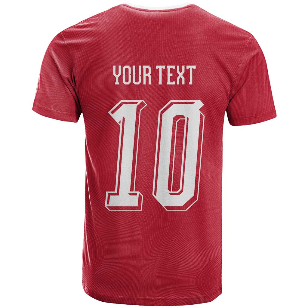 Custom Switzerland National Football T Shirt Abstract Topographic Wave Pattern