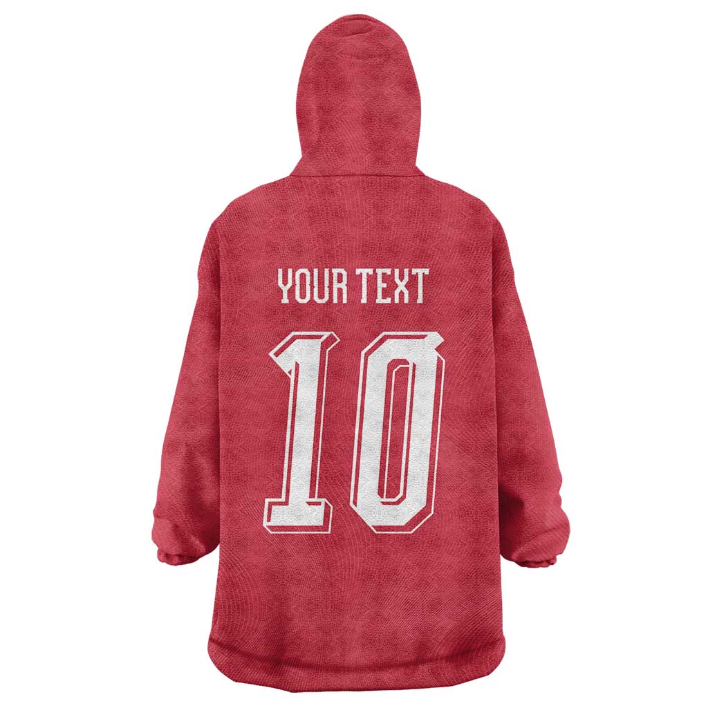 Custom Switzerland National Football Wearable Blanket Hoodie Abstract Topographic Wave Pattern