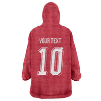 Custom Switzerland National Football Wearable Blanket Hoodie Abstract Topographic Wave Pattern