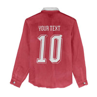 Custom Switzerland National Football Women Casual Shirt Abstract Topographic Wave Pattern