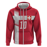 Custom Switzerland National Football Zip Hoodie Abstract Topographic Wave Pattern