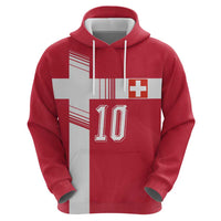 Custom Switzerland National Football Zip Hoodie Abstract Topographic Wave Pattern
