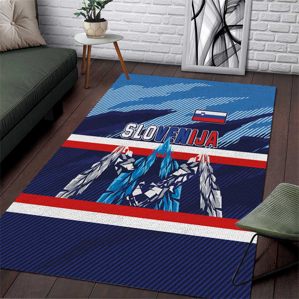 Slovenia Sport Fan Jersey Area Rug Broken Ice Style Patterns - Wonder Print Shop