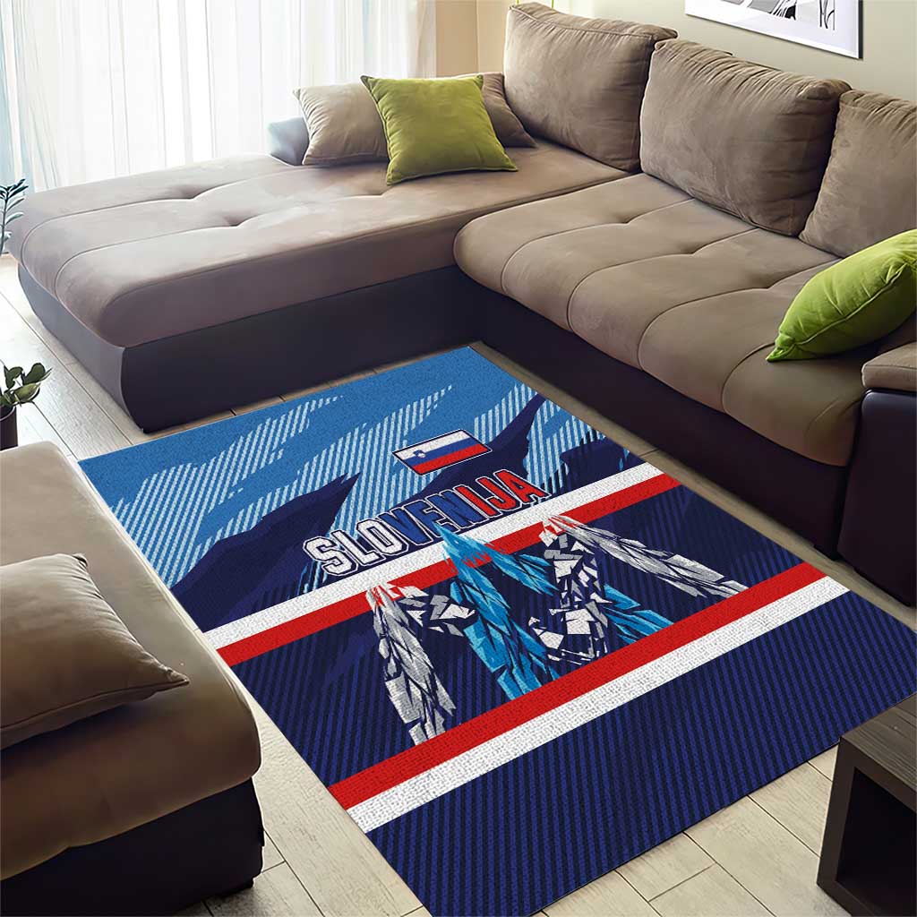 Slovenia Sport Fan Jersey Area Rug Broken Ice Style Patterns - Wonder Print Shop