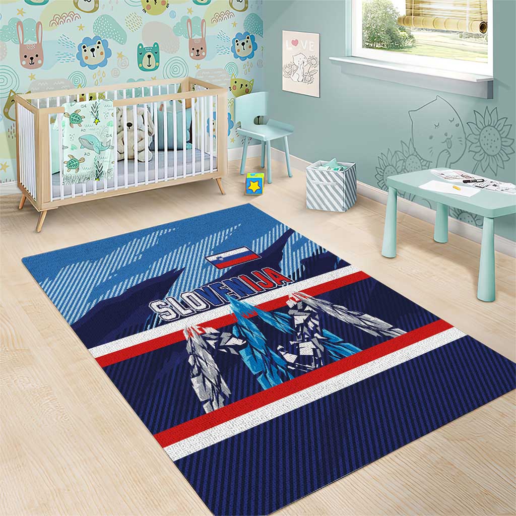 Slovenia Sport Fan Jersey Area Rug Broken Ice Style Patterns - Wonder Print Shop