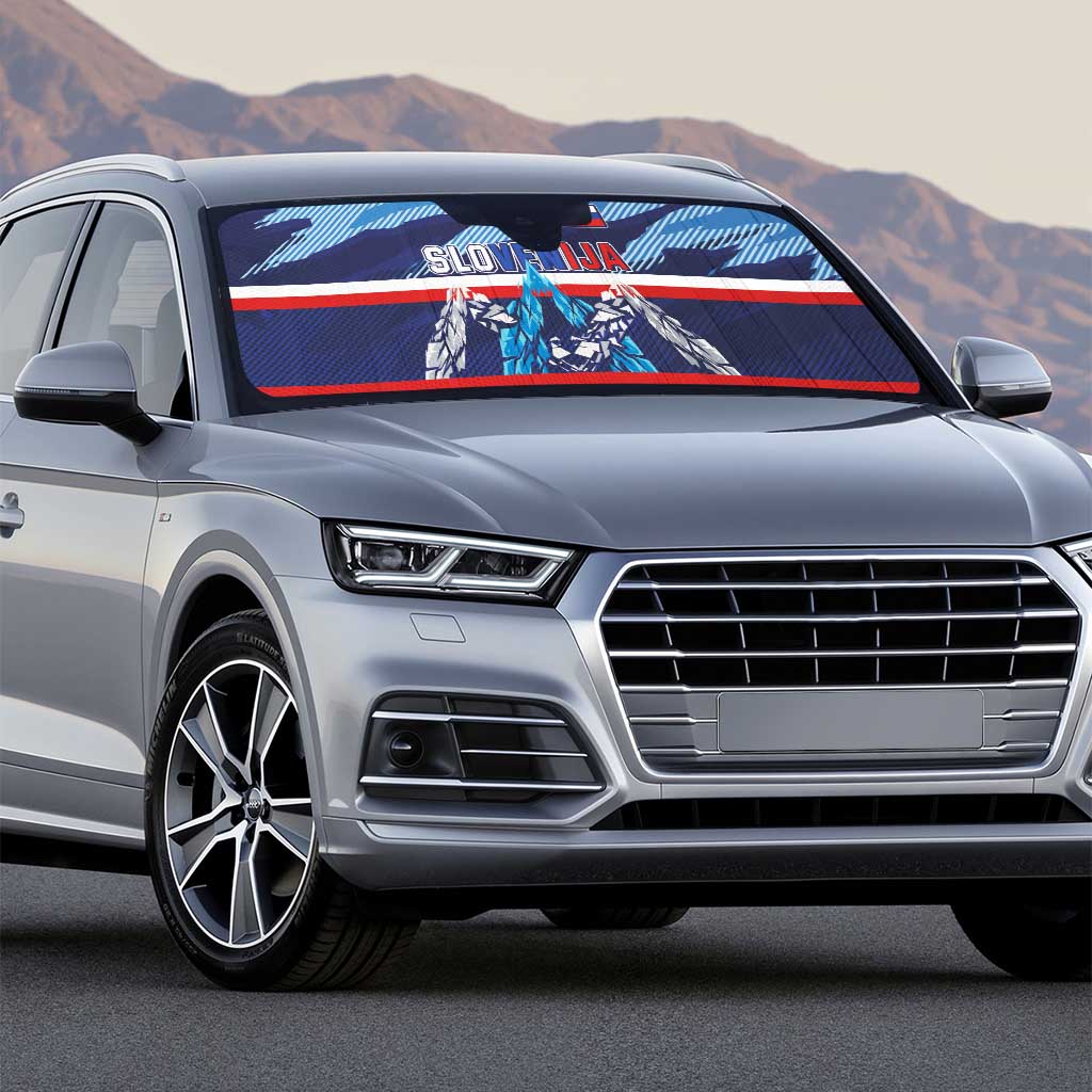 Slovenia Sport Fan Jersey Auto Sun Shade Broken Ice Style Patterns - Wonder Print Shop