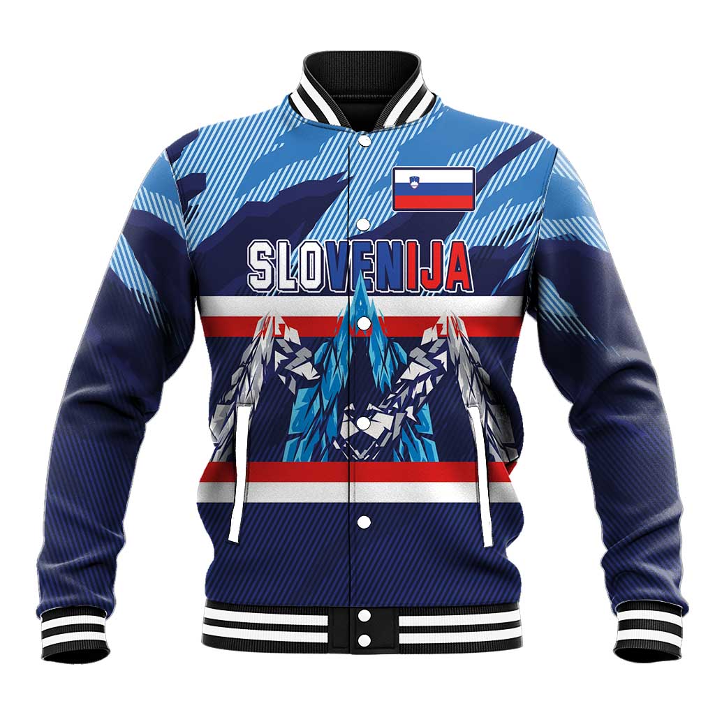 Custom Slovenia Sport Fan Jersey Baseball Jacket Broken Ice Style Patterns - Wonder Print Shop