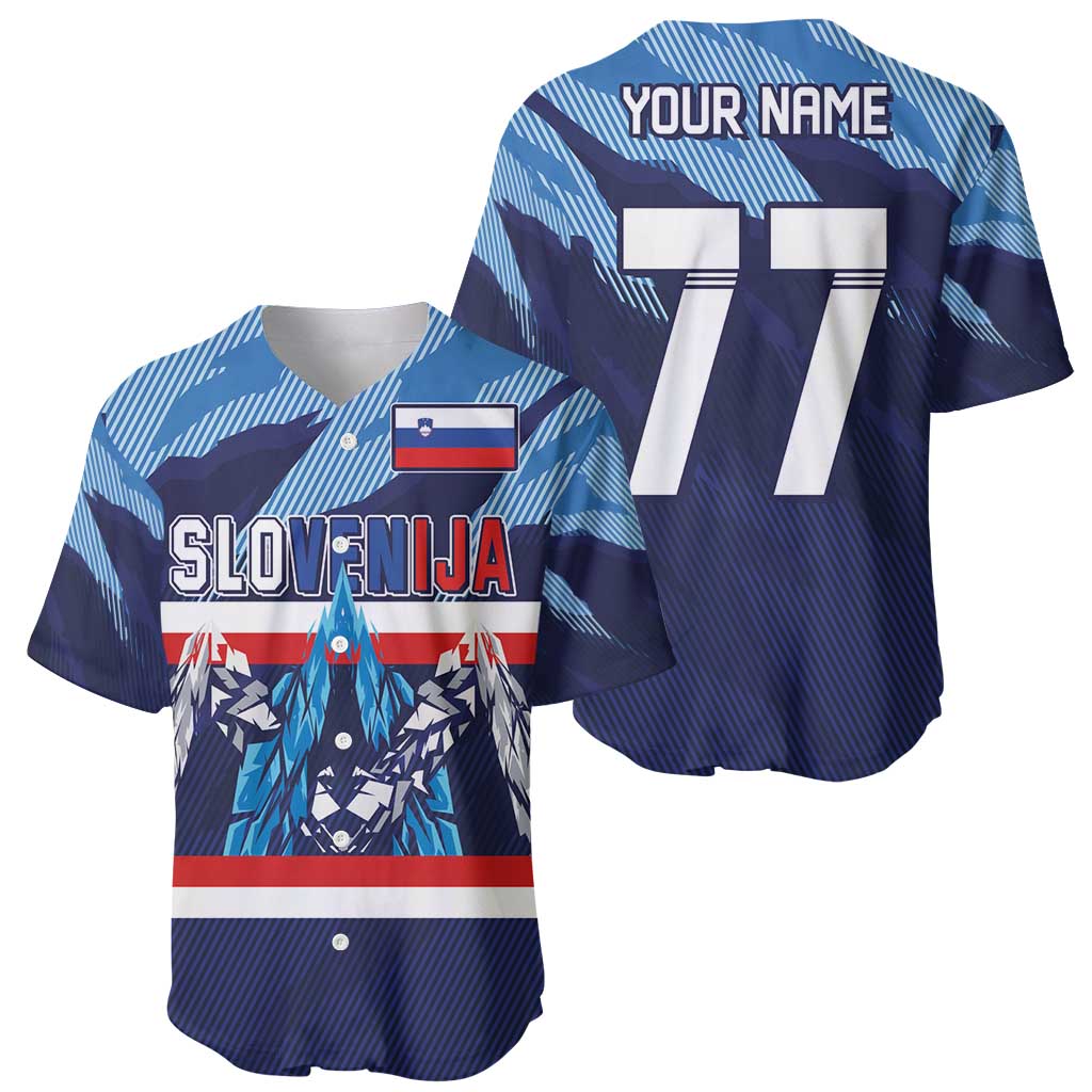 Custom Slovenia Sport Fan Jersey Baseball Jersey Broken Ice Style Patterns - Wonder Print Shop
