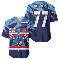 Custom Slovenia Sport Fan Jersey Baseball Jersey Broken Ice Style Patterns - Wonder Print Shop