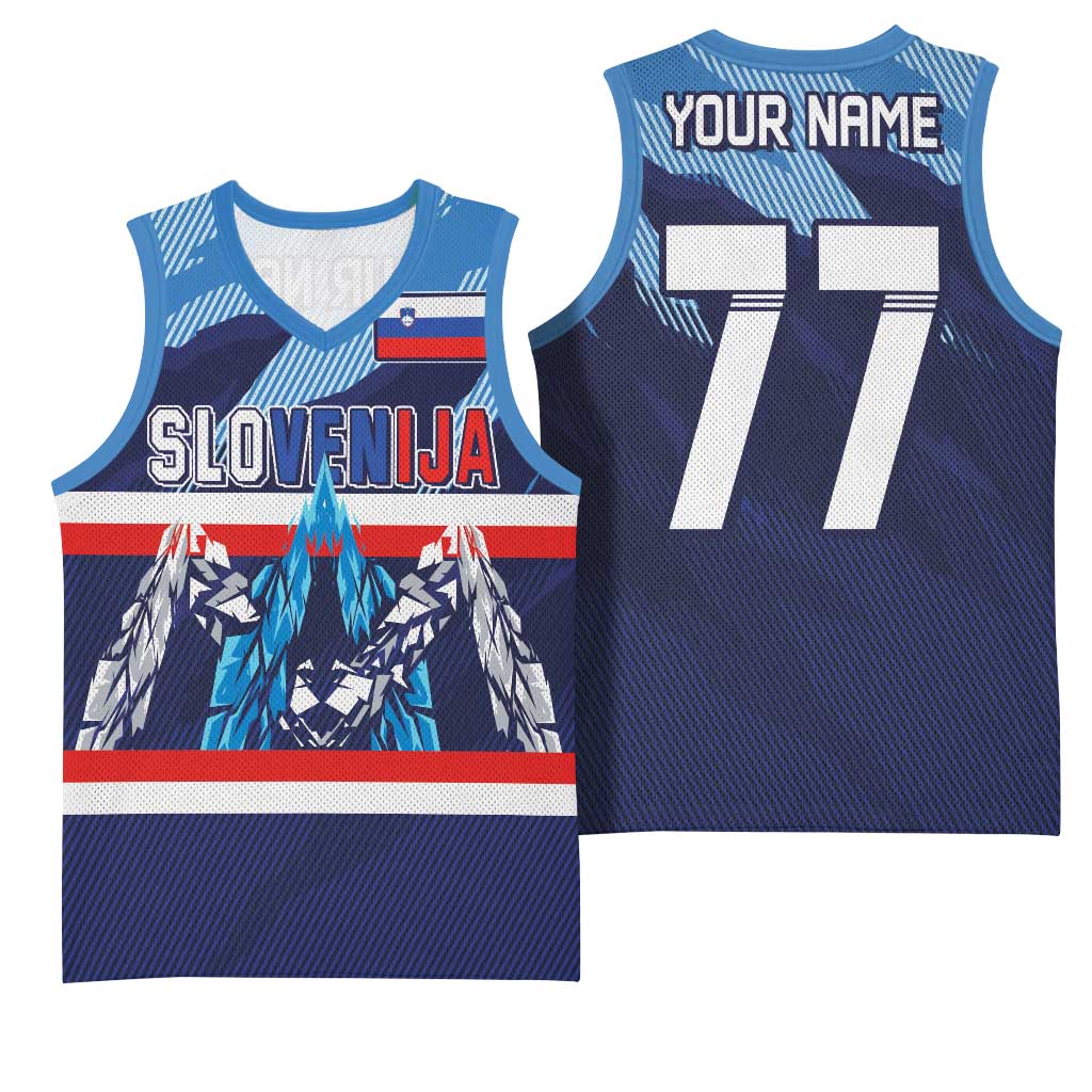 Custom Slovenia Sport Fan Jersey Basketball Jersey Broken Ice Style Patterns - Wonder Print Shop
