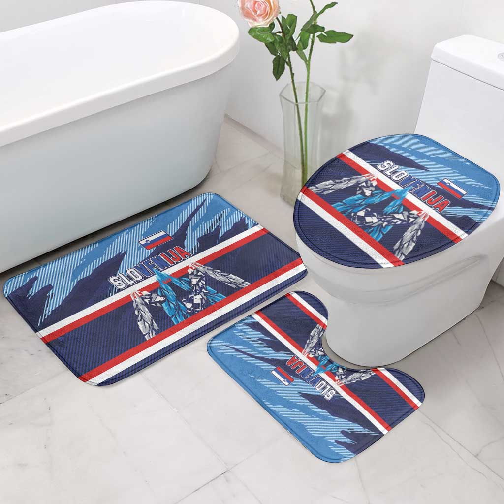 Slovenia Sport Fan Jersey Bathroom Set Broken Ice Style Patterns - Wonder Print Shop