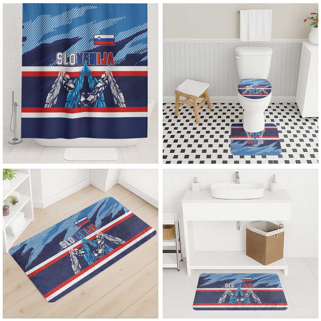 Slovenia Sport Fan Jersey Bathroom Set Broken Ice Style Patterns - Wonder Print Shop