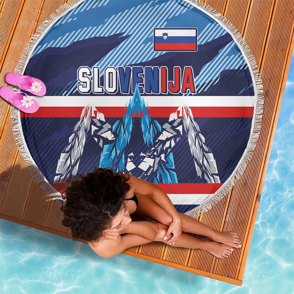 Slovenia Sport Fan Jersey Beach Blanket Broken Ice Style Patterns - Wonder Print Shop