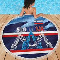 Slovenia Sport Fan Jersey Beach Blanket Broken Ice Style Patterns - Wonder Print Shop