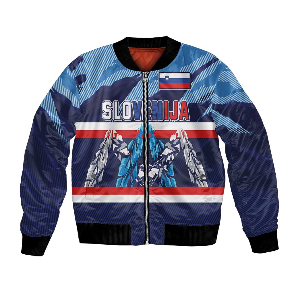 Custom Slovenia Sport Fan Jersey Bomber Jacket Broken Ice Style Patterns - Wonder Print Shop