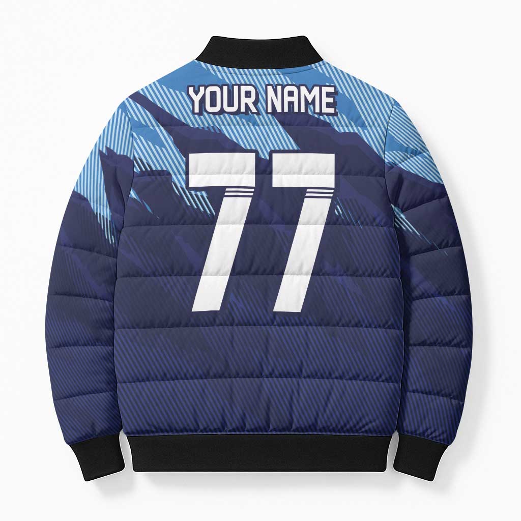 Custom Slovenia Sport Fan Jersey Bomber Puffer Jacket Broken Ice Style Patterns - Wonder Print Shop