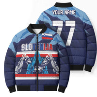 Custom Slovenia Sport Fan Jersey Bomber Puffer Jacket Broken Ice Style Patterns - Wonder Print Shop
