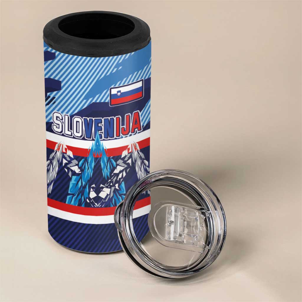 Custom Slovenia Sport Fan Jersey 4 in 1 Can Cooler Tumbler Broken Ice Style Patterns - Wonder Print Shop
