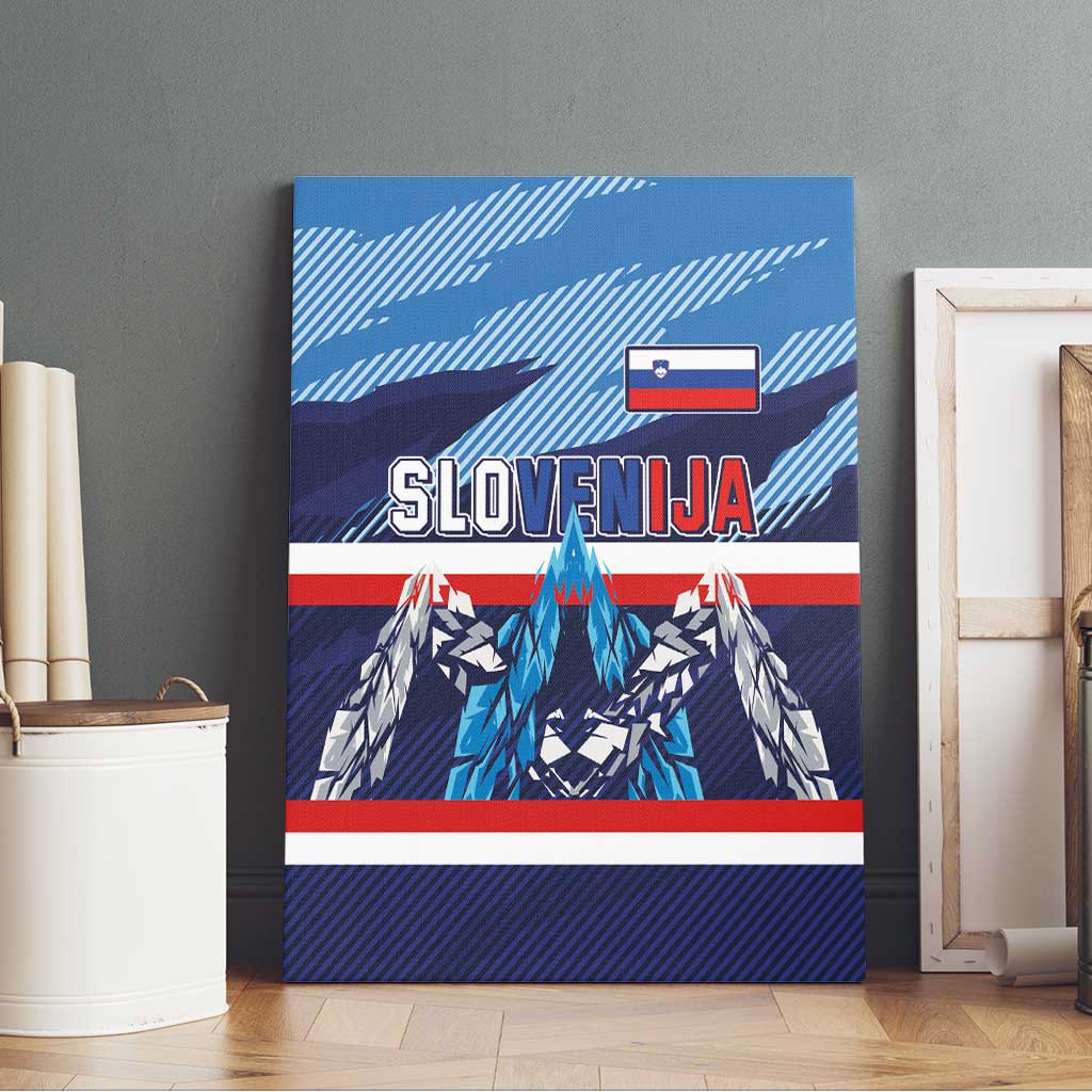 Slovenia Sport Fan Jersey Canvas Wall Art Broken Ice Style Patterns - Wonder Print Shop