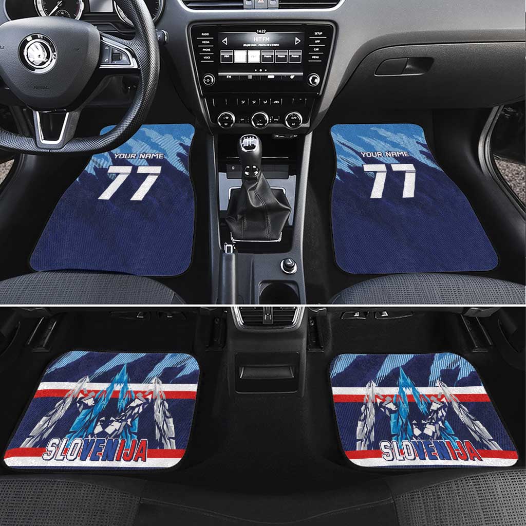 Slovenia Sport Fan Jersey Car Mats Broken Ice Style Patterns - Wonder Print Shop