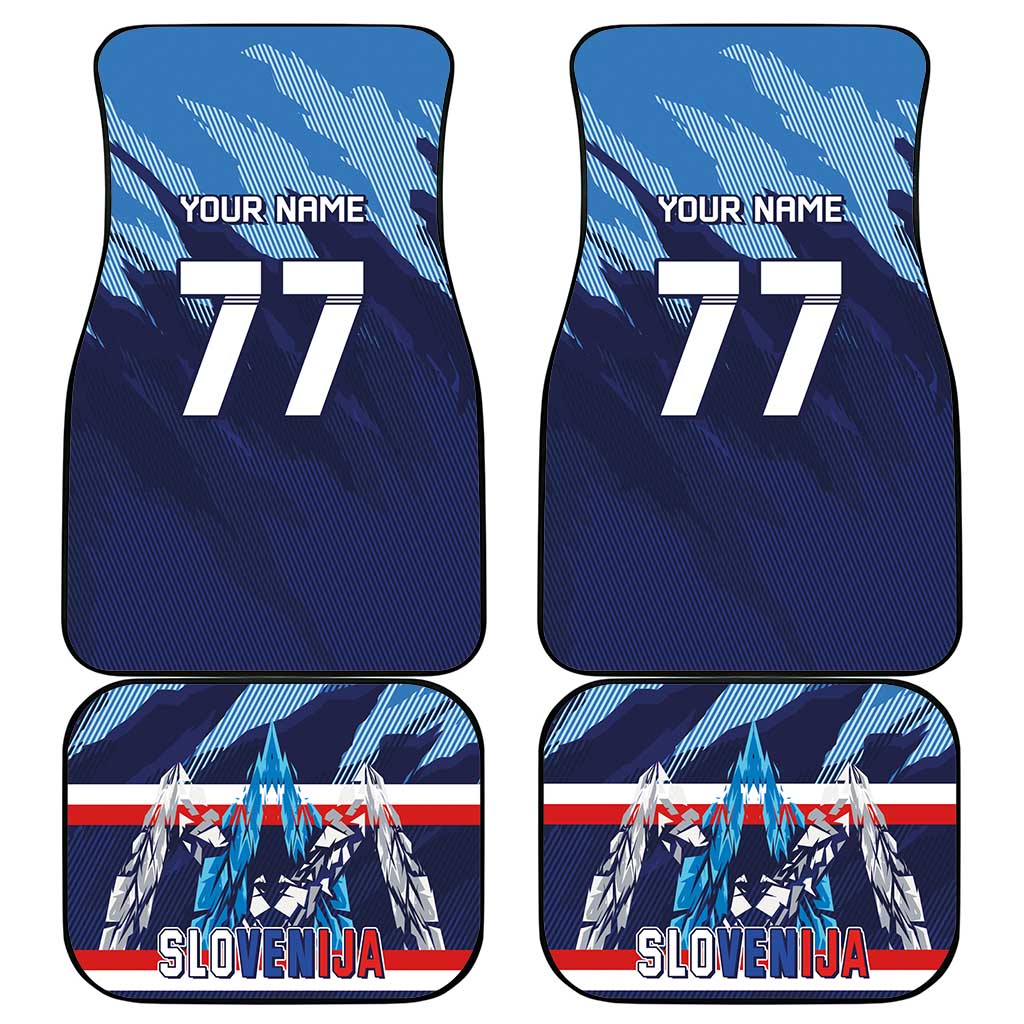 Slovenia Sport Fan Jersey Car Mats Broken Ice Style Patterns - Wonder Print Shop