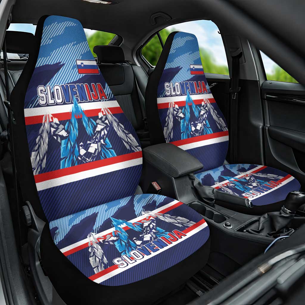 Slovenia Sport Fan Jersey Car Seat Cover Broken Ice Style Patterns - Wonder Print Shop