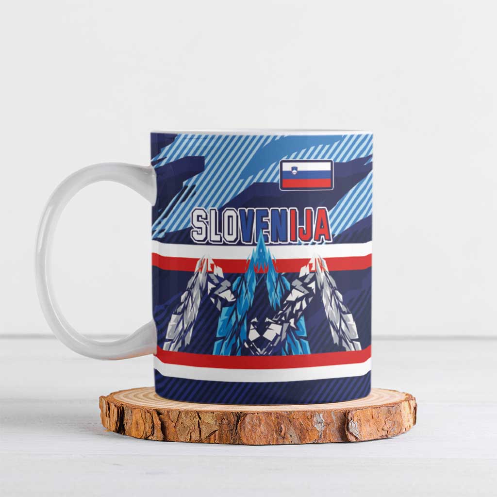 Custom Slovenia Sport Fan Jersey Ceramic Mug Broken Ice Style Patterns - Wonder Print Shop