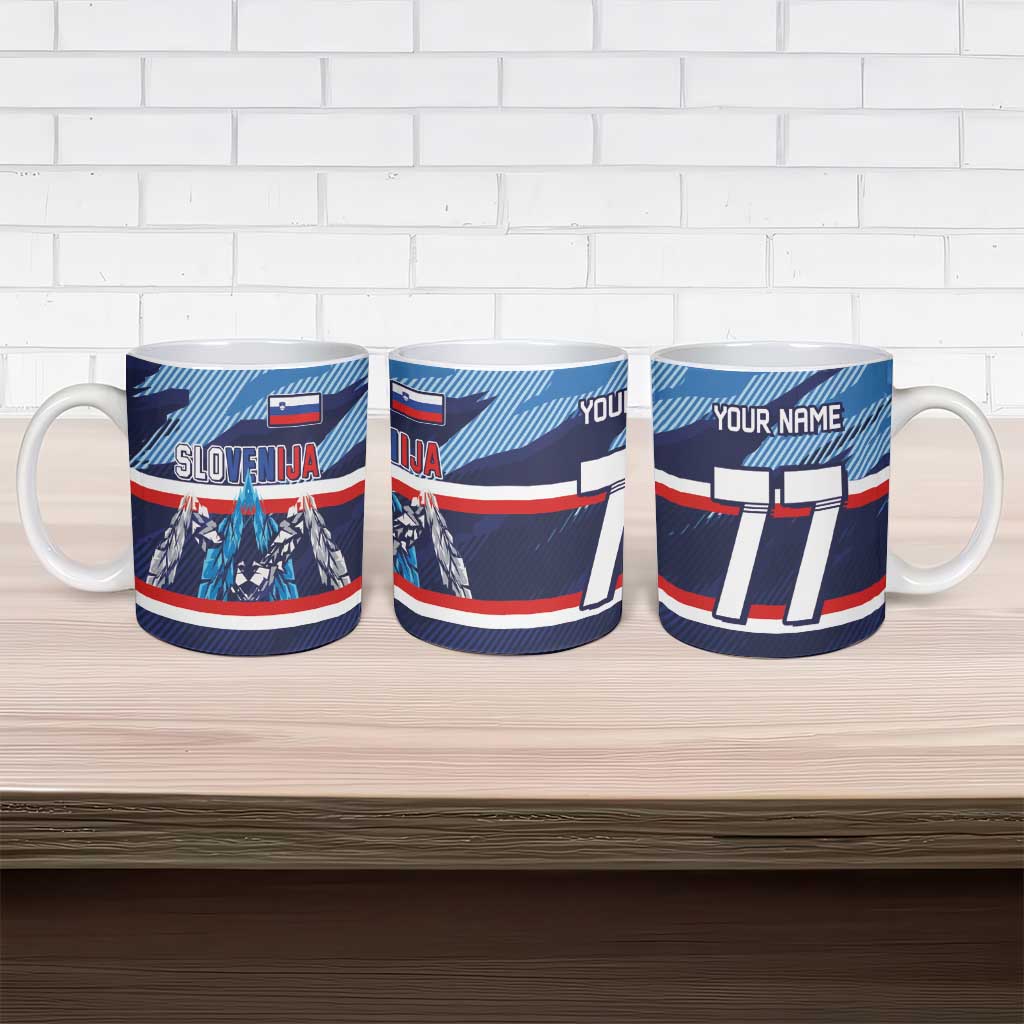 Custom Slovenia Sport Fan Jersey Ceramic Mug Broken Ice Style Patterns - Wonder Print Shop