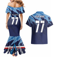 Custom Slovenia Sport Fan Jersey Couples Matching Mermaid Dress and Hawaiian Shirt Broken Ice Style Patterns - Wonder Print Shop
