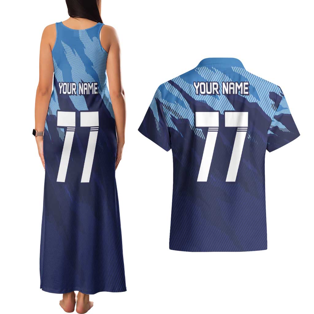 Custom Slovenia Sport Fan Jersey Couples Matching Tank Maxi Dress and Hawaiian Shirt Broken Ice Style Patterns - Wonder Print Shop