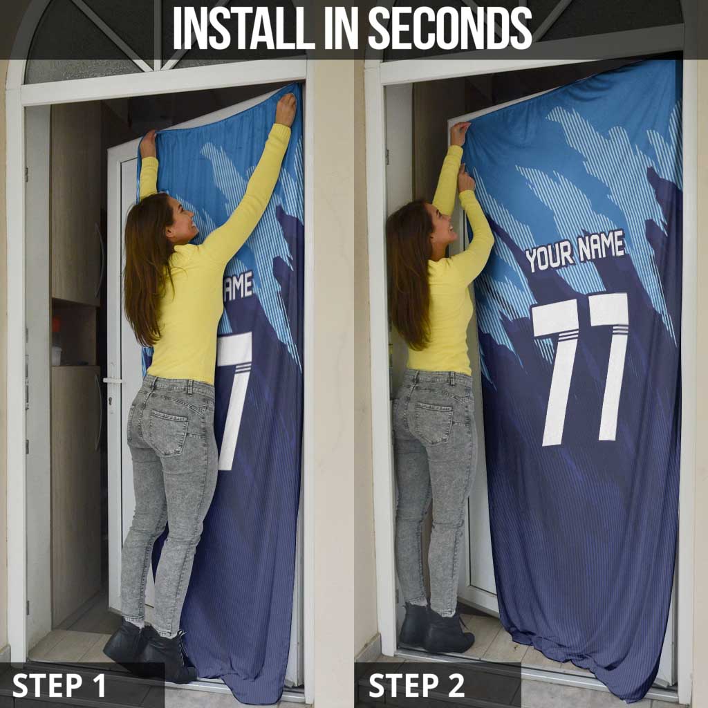 Slovenia Sport Fan Jersey Door Cover Broken Ice Style Patterns - Wonder Print Shop