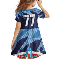 Custom Slovenia Sport Fan Jersey Family Matching Long Sleeve Bodycon Dress and Hawaiian Shirt Broken Ice Style Patterns - Wonder Print Shop