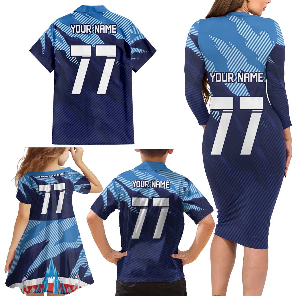 Custom Slovenia Sport Fan Jersey Family Matching Long Sleeve Bodycon Dress and Hawaiian Shirt Broken Ice Style Patterns - Wonder Print Shop