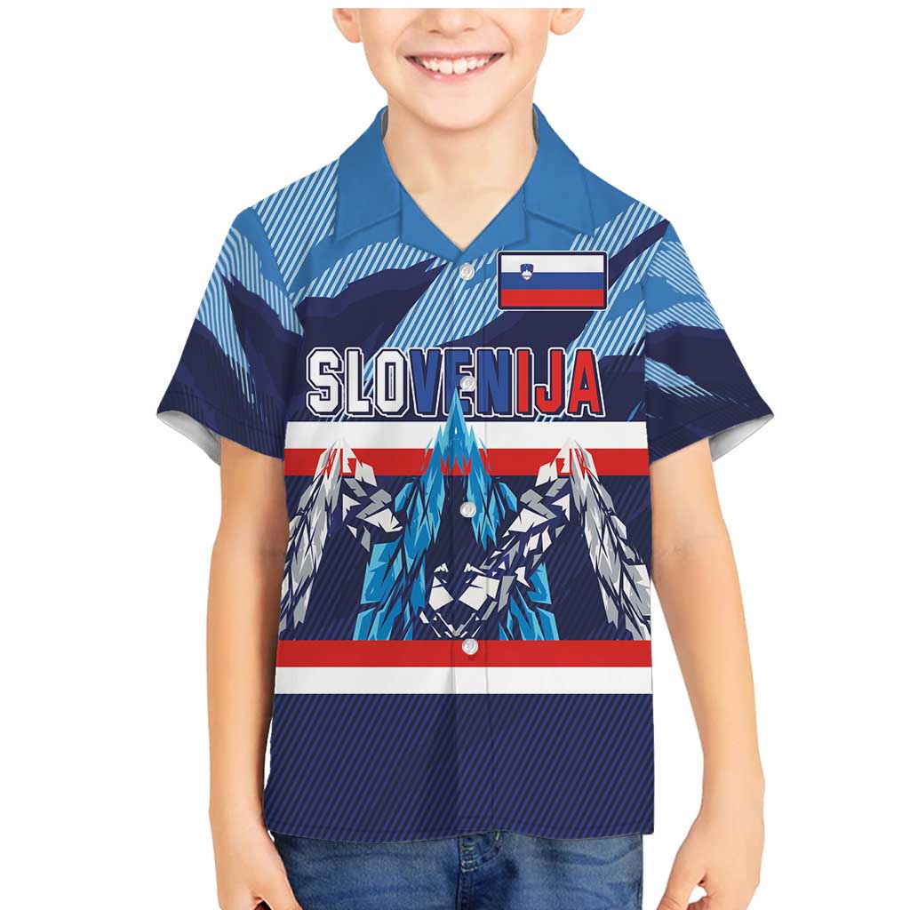 Custom Slovenia Sport Fan Jersey Family Matching Mermaid Dress and Hawaiian Shirt Broken Ice Style Patterns - Wonder Print Shop