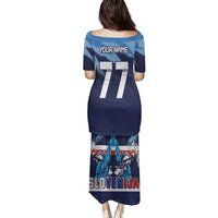 Custom Slovenia Sport Fan Jersey Family Matching Puletasi and Hawaiian Shirt Broken Ice Style Patterns - Wonder Print Shop